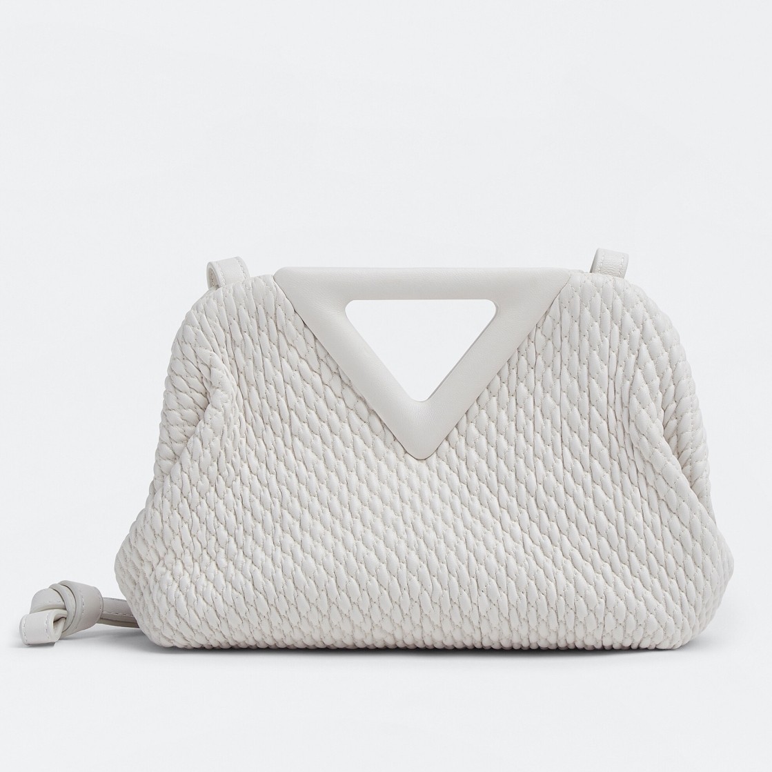 Bottega Veneta Small Point Bag In White Quilted Leather