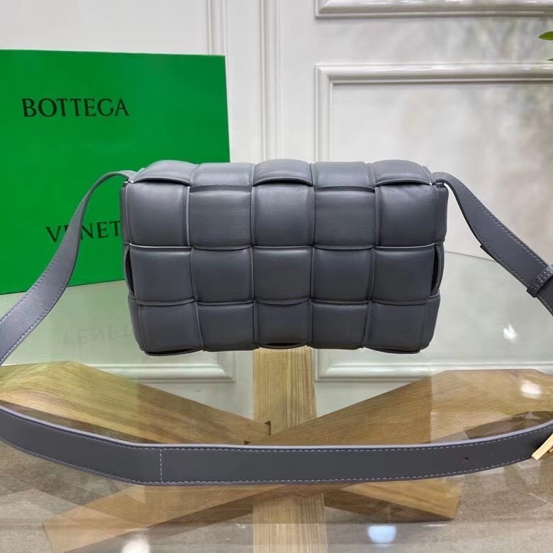 Bottega Veneta Padded Cassette Bag In Thunder Calfskin