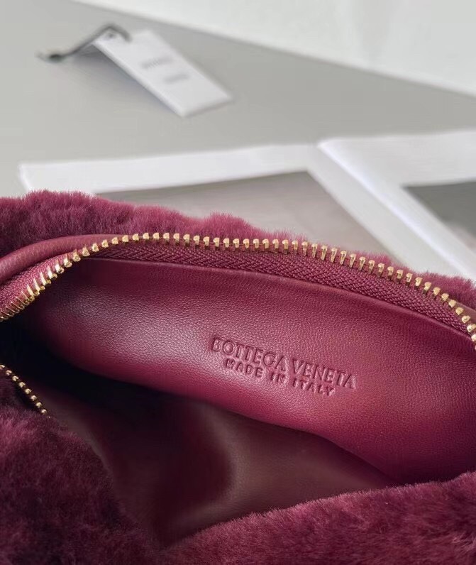 Bottega Veneta Mini BV Jodie Bag In Mystic Shearling