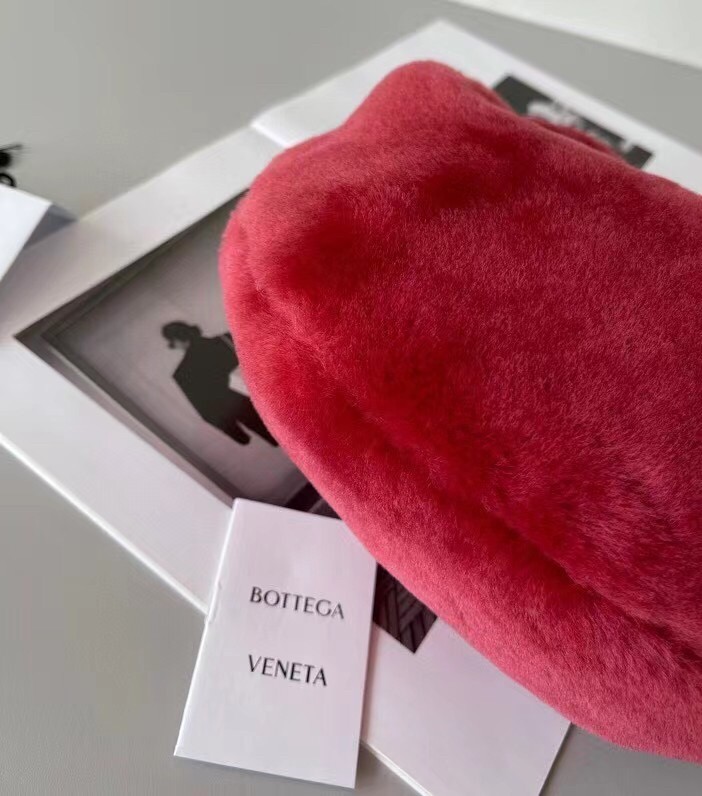 Bottega Veneta Mini BV Jodie Bag In Red Shearling