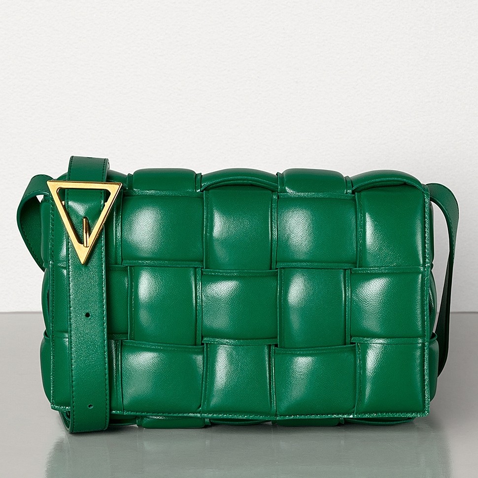 Bottega Veneta Padded Cassette Bag In Racing Green Calfskin