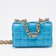 Bottega Veneta Chain Cassette Bag In Blue Calfskin