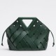 Bottega Veneta Medium Point Bag In Green Intrecciato Leather