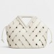 Bottega Veneta Medium Point Bag In White Intrecciato Leather