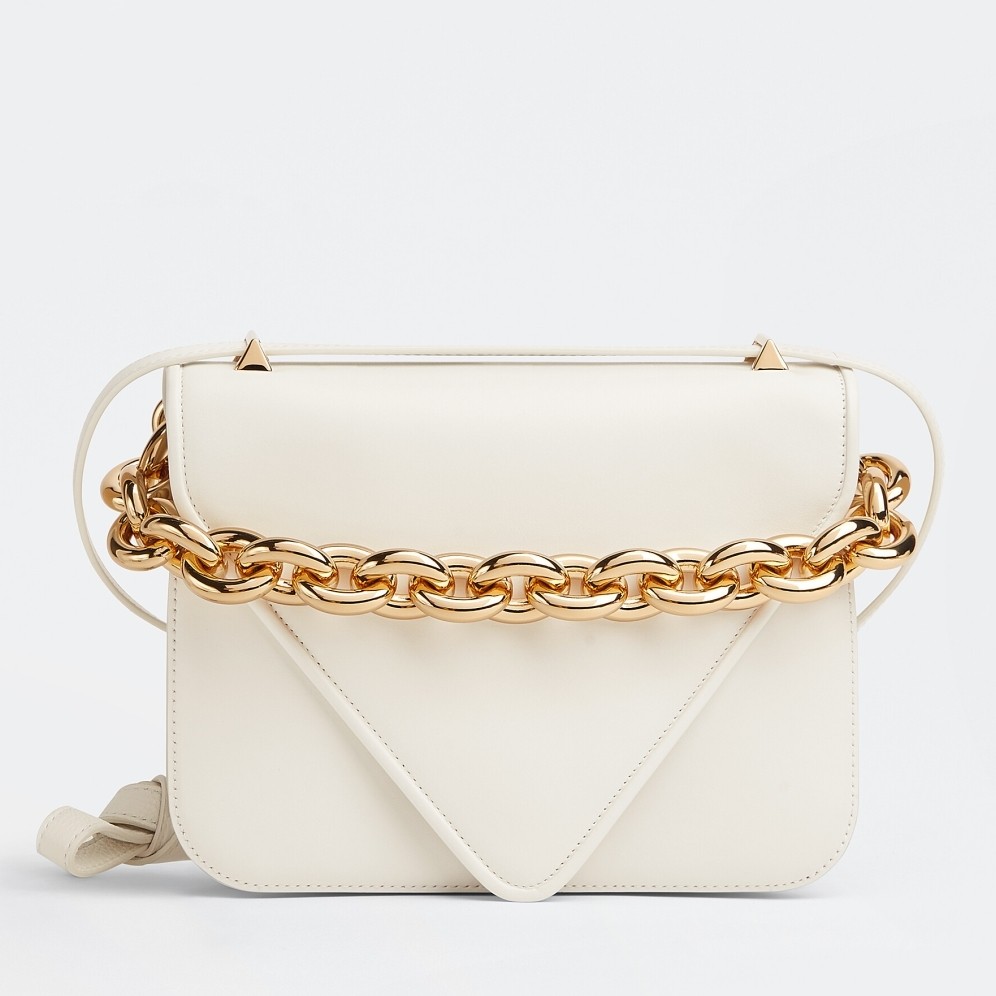 Bottega Veneta Mount Small Bag In White Calfskin