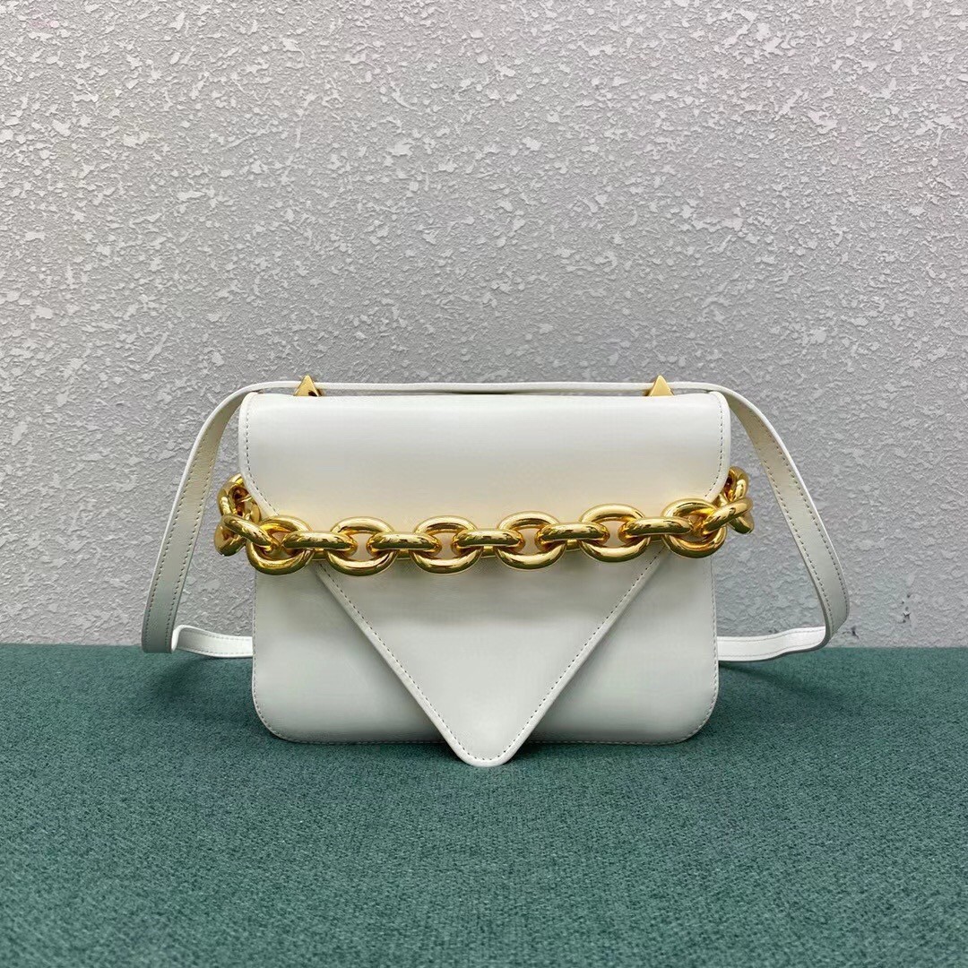 Bottega Veneta Mount Small Bag In White Calfskin