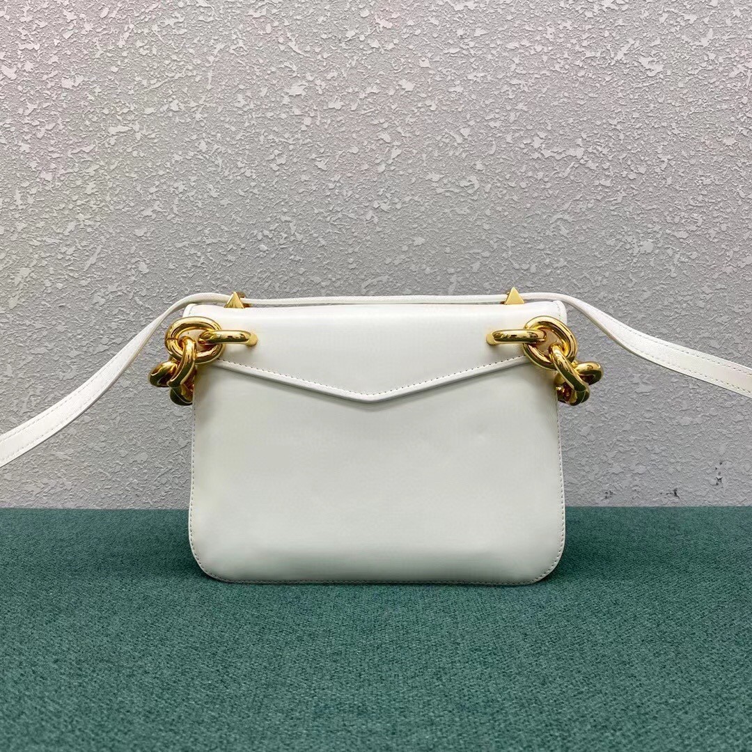 Bottega Veneta Mount Small Bag In White Calfskin