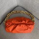 Bottega Veneta The Chain Pouch In Orange Calfskin