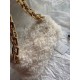 Bottega Veneta The Chain Pouch In White Shearling