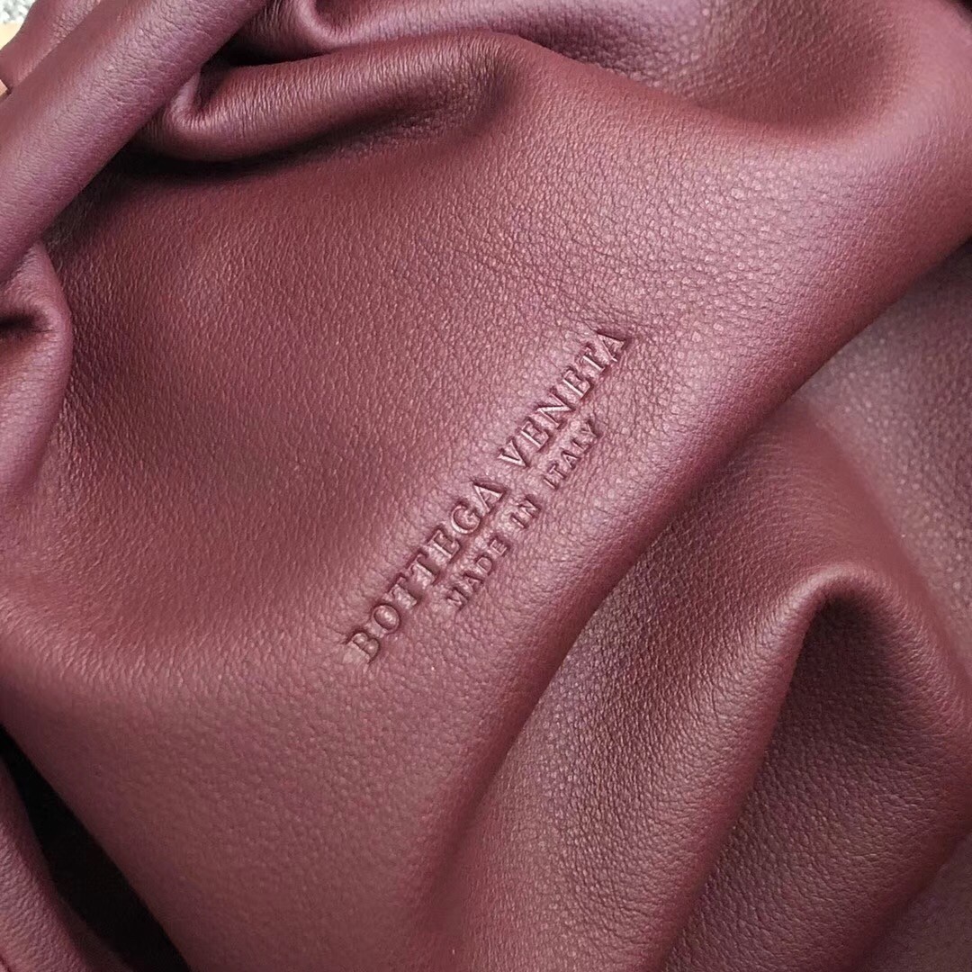 Bottega Veneta The Pouch Clutch In Bordeaux Calfskin