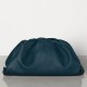 Bottega Veneta The Pouch Clutch In Navy Blue Calfskin