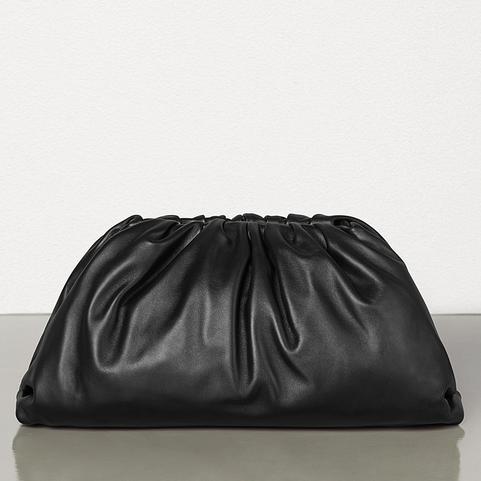 Bottega Veneta The Pouch Clutch In Black Calfskin