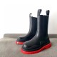 Bottega Veneta BV Tire Chelsea Boots with Red Outsole