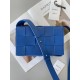 Bottega Veneta Cassett Bag In Blue Intrecciato Lambskin