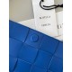 Bottega Veneta Cassett Bag In Blue Intrecciato Lambskin