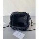 Bottega Veneta Mini Pouch In Black Intrecciato Lambskin