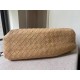 Bottega Veneta Large Pouch Clutch In Beige Intrecciato Lambskin