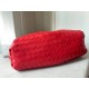 Bottega Veneta Large Pouch Clutch In Red Intrecciato Lambskin