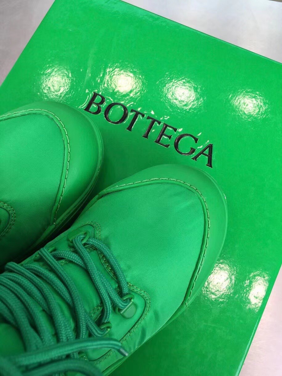 Bottega Veneta Puddle Bomber Ankle Boots In Green Fabric