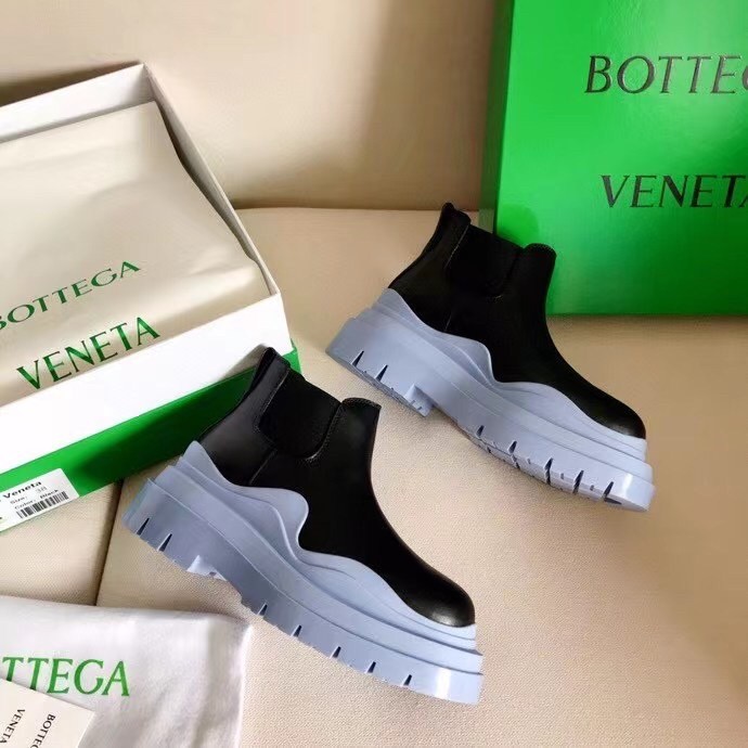 Bottega Veneta BV Tire Ankle Boots with Blue Outsole