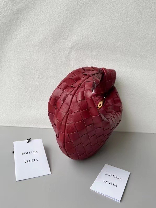 Bottega Veneta BV Jodie Mini Bag In Dark Red Intrecciato Lambskin