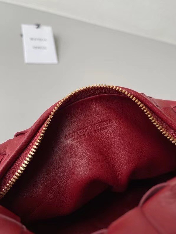 Bottega Veneta BV Jodie Mini Bag In Dark Red Intrecciato Lambskin