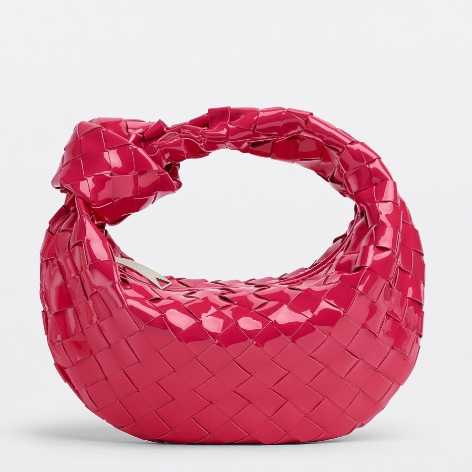 Bottega Veneta BV Jodie Mini Bag In Red Intrecciato Patent Leather