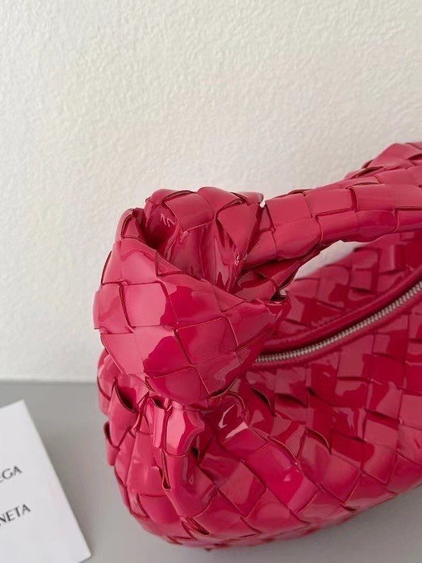 Bottega Veneta BV Jodie Mini Bag In Red Intrecciato Patent Leather