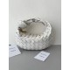 Bottega Veneta BV Jodie Mini Bag In White Intrecciato Patent Leather