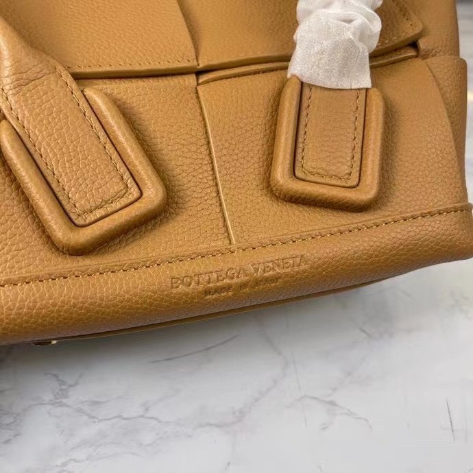 Bottega Veneta Mini Arco Bag In Caramel Intrecciato Leather