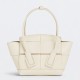 Bottega Veneta Mini Arco Bag In White Intrecciato Calfskin