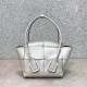 Bottega Veneta Mini Arco Bag In White Intrecciato Calfskin