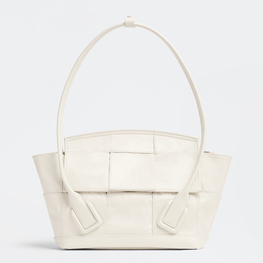 Bottega Veneta Arco Small Bag In White Intrecciato Leather