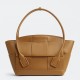 Bottega Veneta Arco Medium Bag In Caramel Intrecciato Calfskin