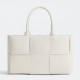 Bottega Veneta Arco Small Tote In White Grained Leather