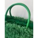 Bottega Veneta Arco Tote In Green Intrecciato Shearling