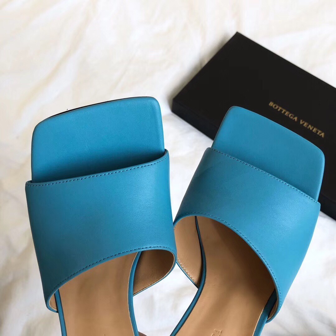 Bottega Veneta Stretch Mules 90mm In Blue Lambskin