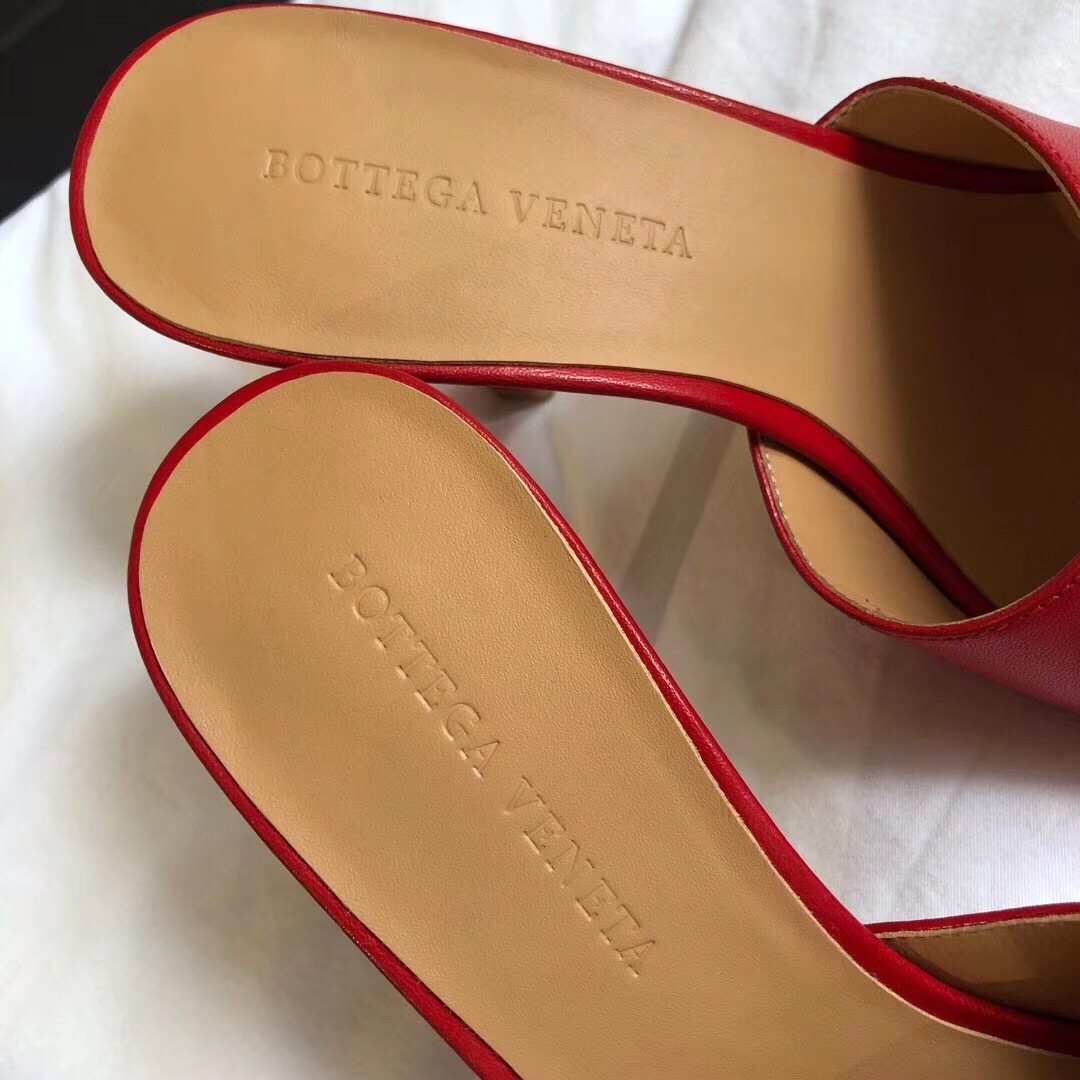 Bottega Veneta Stretch Mules 90mm In Red Lambskin