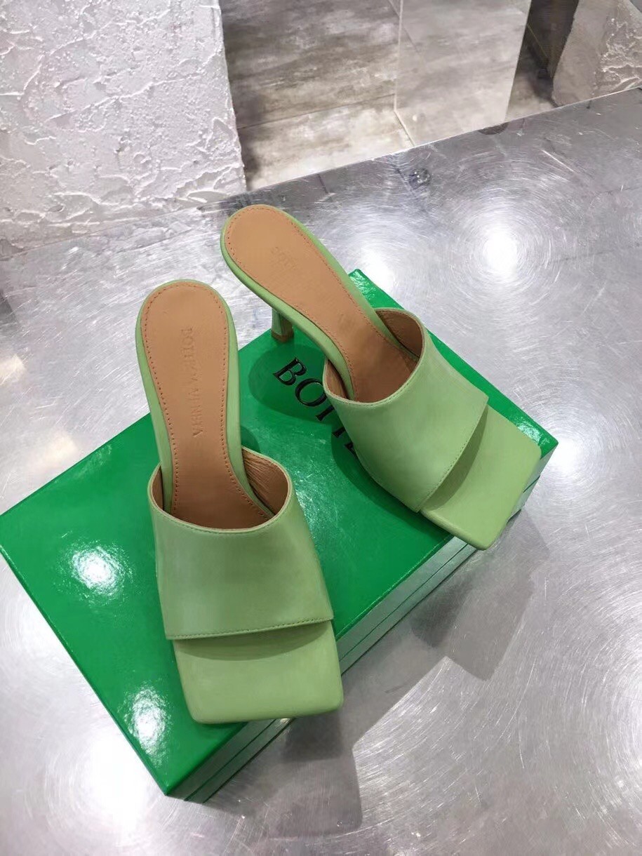 Bottega Veneta Stretch Mules 90mm In Pistachio Lambskin