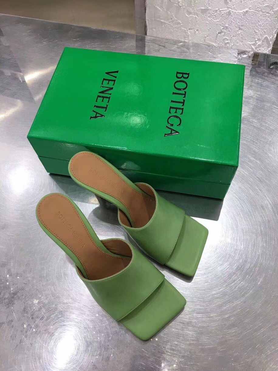 Bottega Veneta Stretch Mules 90mm In Pistachio Lambskin