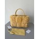 Bottega Veneta Arco Tote In Beige Intrecciato Shearling