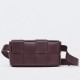 Bottega Veneta Cassette Belt Bag In Grape Intrecciato Leather