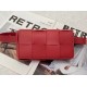 Bottega Veneta Cassette Belt Bag In Red Intrecciato Leather