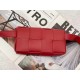 Bottega Veneta Cassette Belt Bag In Red Intrecciato Leather