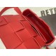 Bottega Veneta Cassette Belt Bag In Red Intrecciato Leather