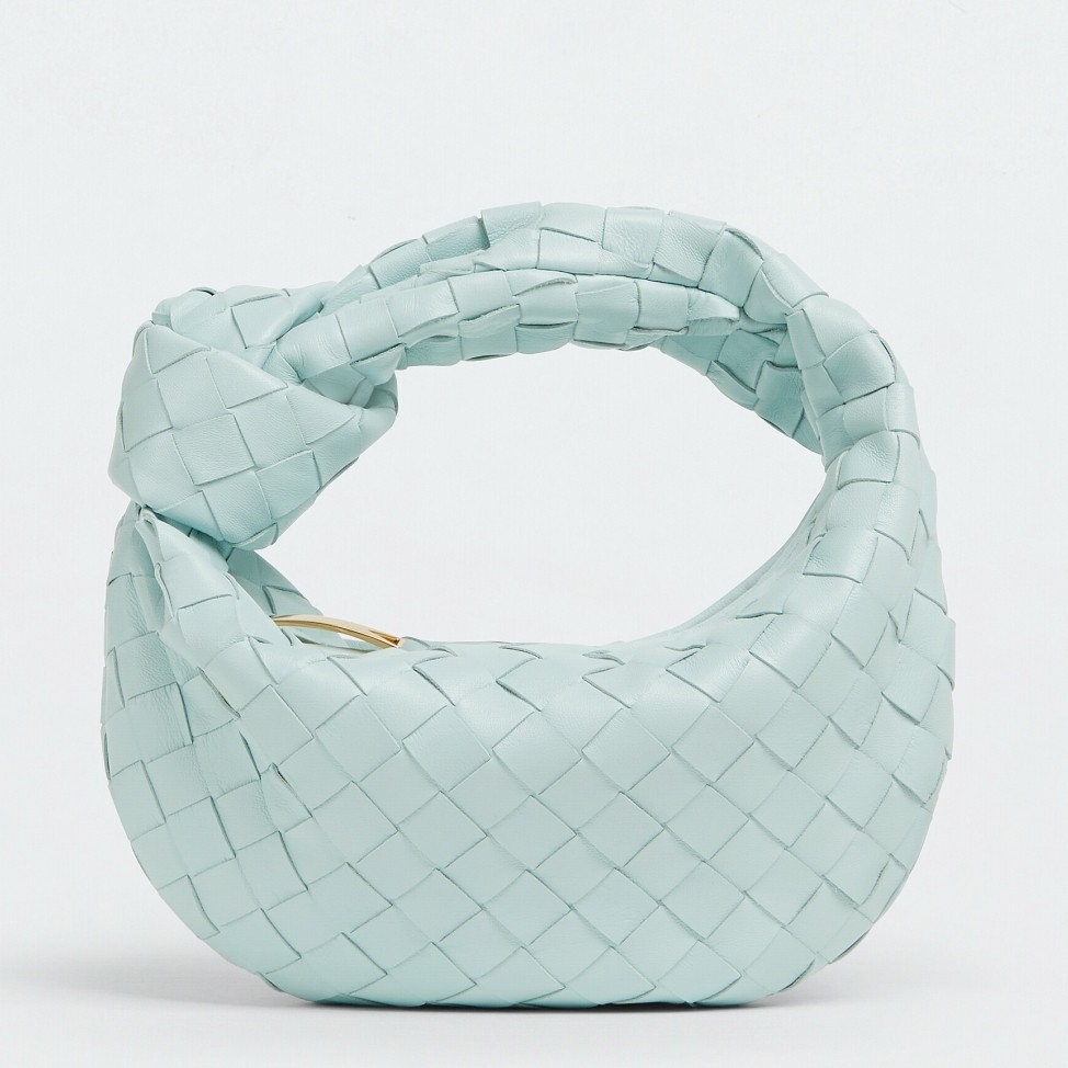 Bottega Veneta BV Jodie Mini Bag In Teal Washed Intrecciato Lambskin