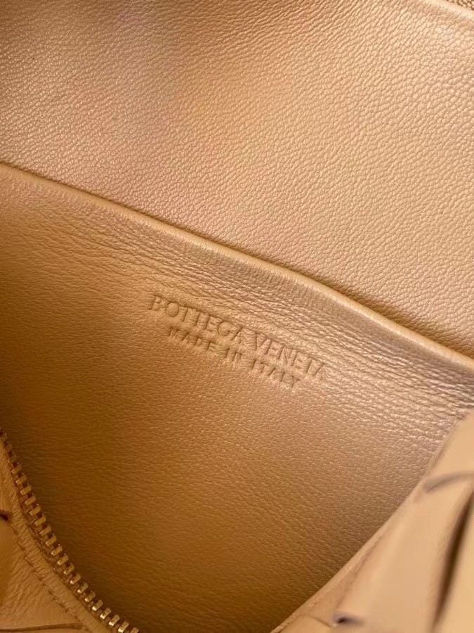 Bottega Veneta Mini Loop Bag In Beige Intrecciato Lambskin