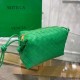 Bottega Veneta Mini Loop Bag In Green Intrecciato Lambskin