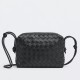 Bottega Veneta Small Loop Bag In Black Intrecciato Lambskin