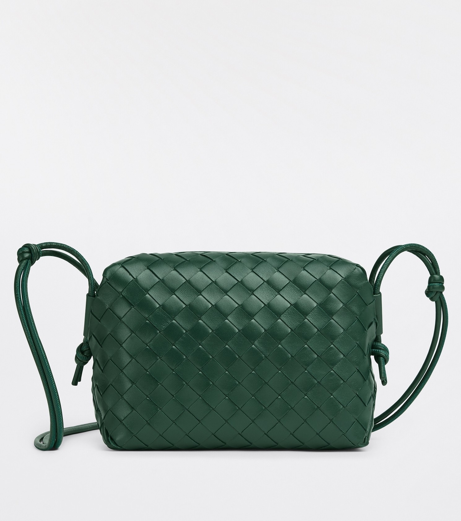 Bottega Veneta Small Loop Bag In Raintree Intrecciato Lambskin